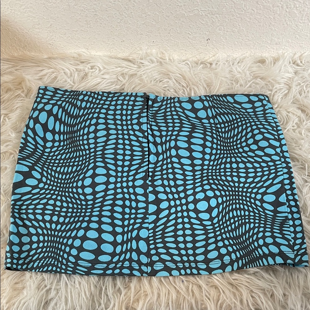 MOTEL Rocks Blue & Black Mini Skirt Size Medium - Picture 5 of 11